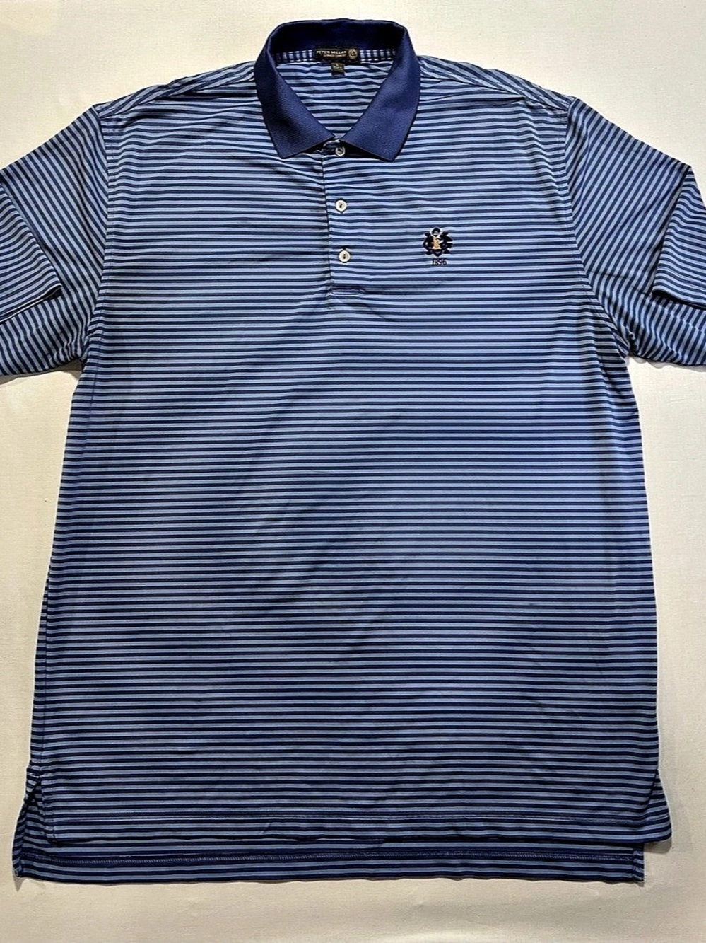 Peter Millar Summer Comfort 1896 Striped Polo Blue & White XL